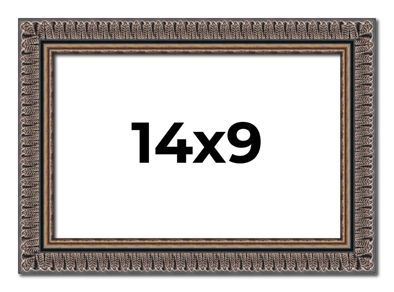 Photo Size Ornate Black Picture Frame - UV Acrylic, Foam Board Backing, Hanging Hardware